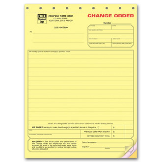 Special Contraction Change Order Forms