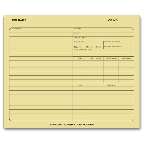 Job Folder for Manufacturers Job Folder for Manufacturers