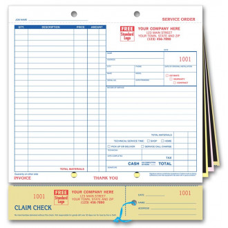 Service Forms with Claim Check