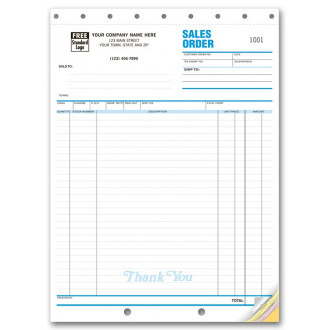 Large Custom Sales Order Forms