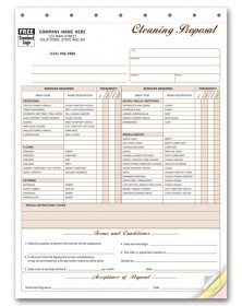 Cleaning Proposal Forms cleaning form, house cleaning estimate form, cleaning business forms