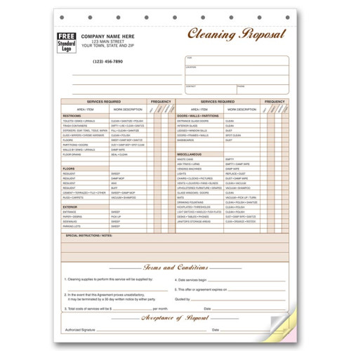 Cleaning Proposal Forms Cleaning Proposal Forms