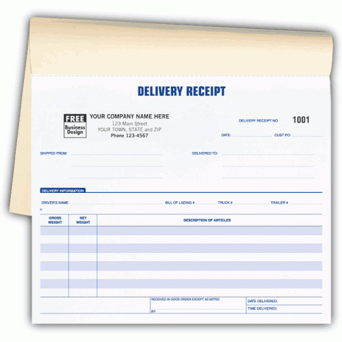Delivery Receipt Booked Forms Delivery Receipt Booked Forms
