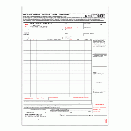 Straight Bill of Ladings Straight Bill of Ladings