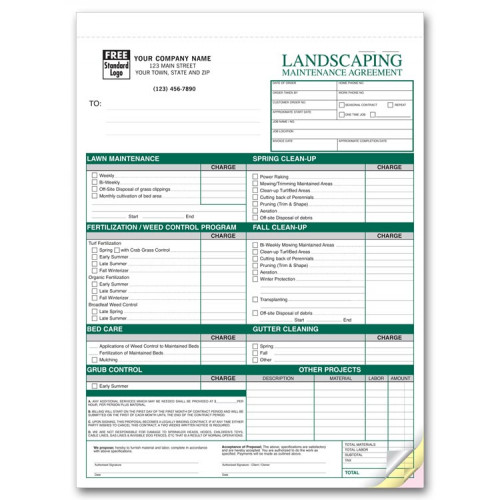 Landscaping Agreement Forms Landscaping Agreement Forms