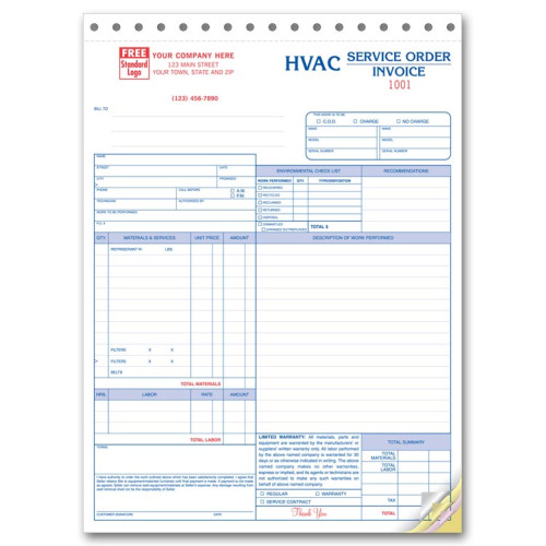 HVAC Work Orders - Large Format HVAC Work Orders - Large Format
