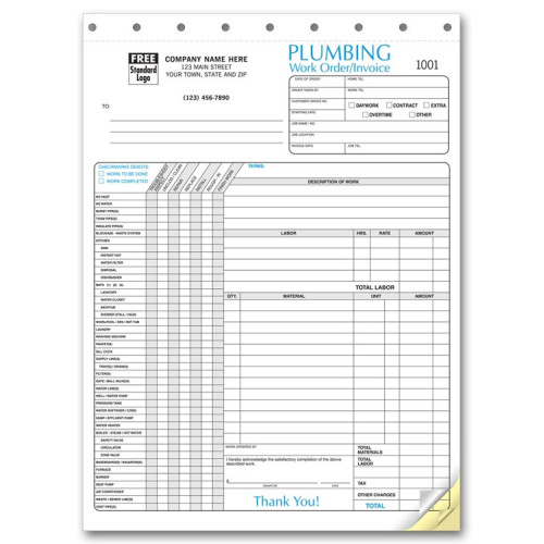 Plumbing Invoice Forms Plumbing Invoice Forms