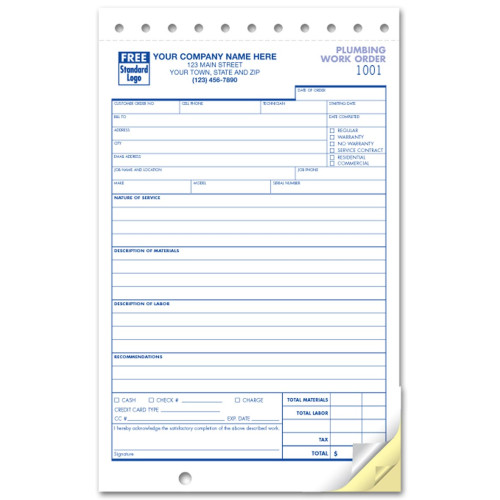 Work Order Plumbing Compact Forms Work Order Plumbing Compact Forms