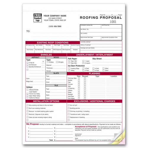 Detailed Roofing Proposal Forms Detailed Roofing Proposal Forms