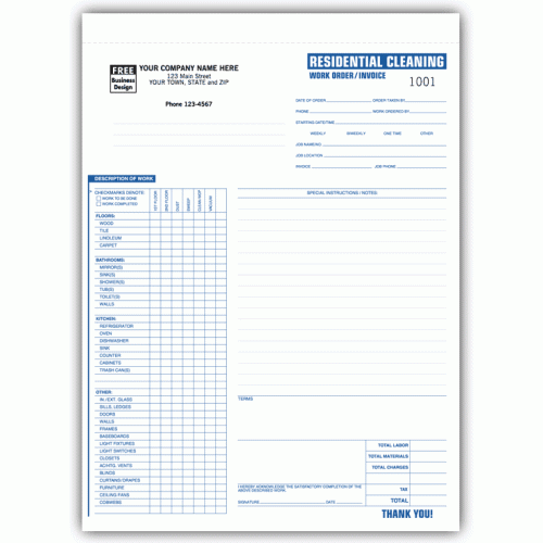 Residential Cleaning Invoice Forms Residential Cleaning Invoice Forms