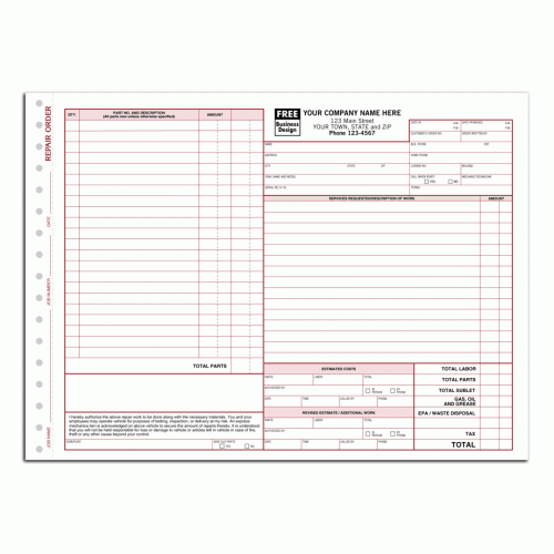 Auto Repair Order Forms Auto Repair Order Forms