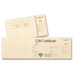 Custom Pre Printed Gift Certificates