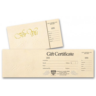 Custom Pre Printed Gift Certificates