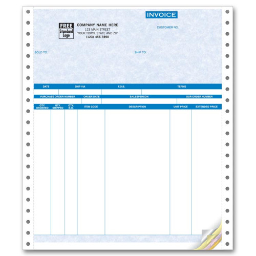 Colored Continuous Carbonless Invoices Colored Continuous Carbonless Invoices