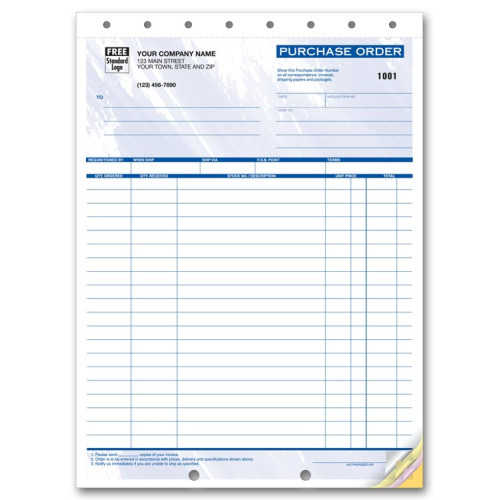 Colored Business Purchase Order Forms Colored Business Purchase Order Forms