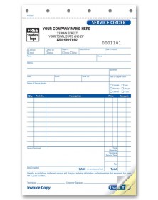 Carbonless Auto Service Order Forms 