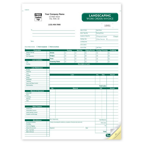 Landscaping Inovice Forms Landscaping Inovice Forms