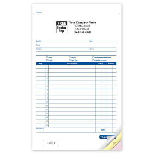 General Large Sales Slips General Large Sales Slips
