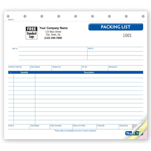 Packing List Packing List