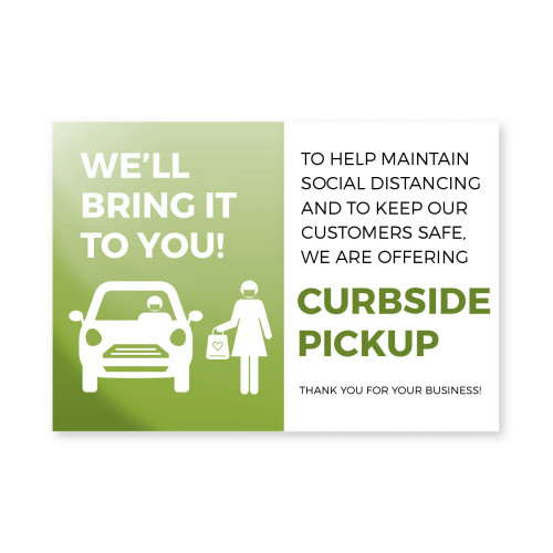 Curbside Pick Up Poster 18" x 24" Green Pack of 6 