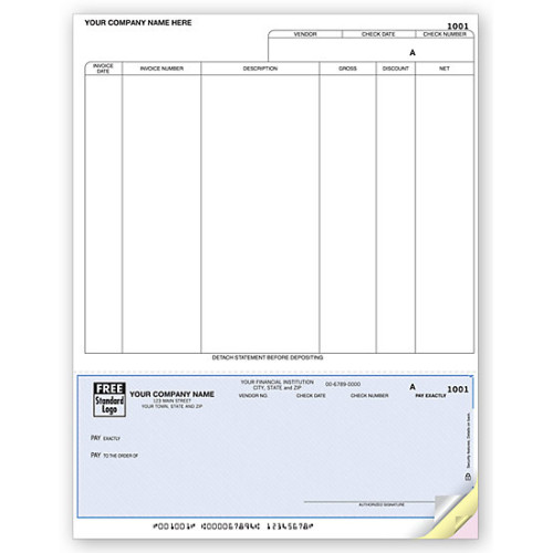 Laser Bottom Accounts Payable Check, 7.5" Voucher Laser Bottom Accounts Payable Check, 7.5" Voucher