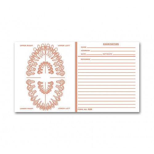 Dental Exam Record Slips Unnumbered Teeth 4 1/2" X 8" Dental Exam Record Slips Unnumbered Teeth 4 1/2" X 8"