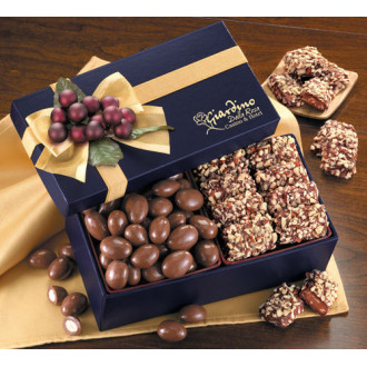Navy Gift Box with English Butter Toffee & Milk Chocolate Almonds