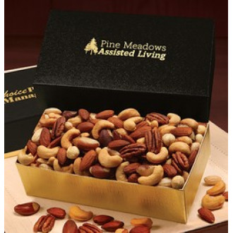 Gold & Black Gift Boxes with Deluxe Mixed Nuts