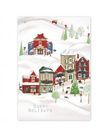 Cheerful Village Holiday Cards 