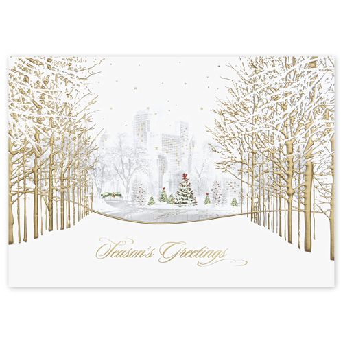Cityscape Luster Holiday Cards 