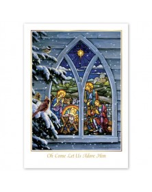 Stained Glass Nativity Christmas Cards 