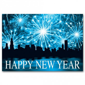 Night Lights New Year's Cards