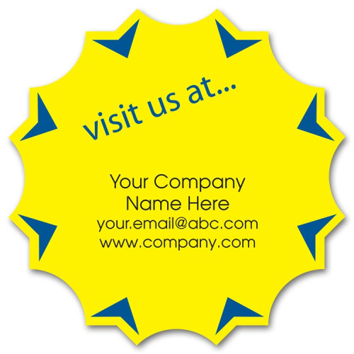 Advertising Yellow and Blue Arrows Label Advertising Yellow and Blue Arrows Label