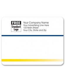Blue & Yellow Rectangular Mailing Label 