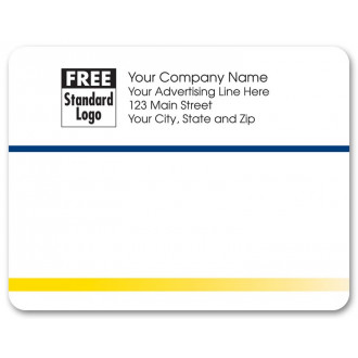 Blue & Yellow Rectangular Mailing Label