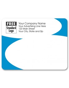 Light Blue Curve Business Mailing Label 