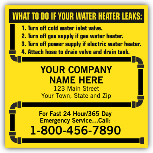 Water Heater Label with Pipe Design Water Heater Label with Pipe Design
