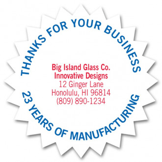 Custom Colored Thanks For Your Business Labels