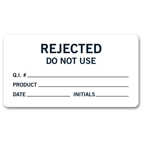 Rectangular Rejected Product Label Rectangular Rejected Product Label