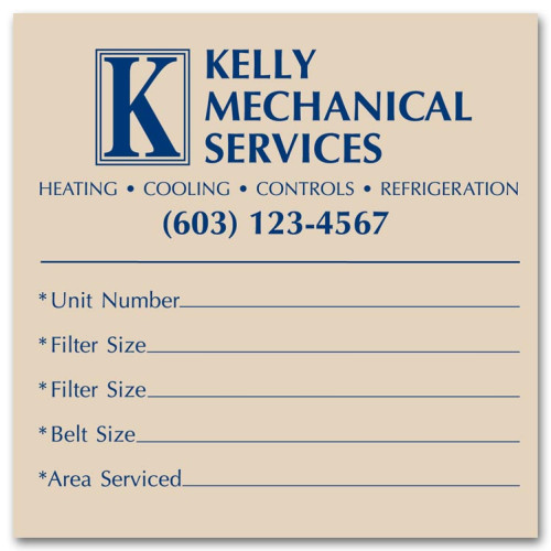 Pre Printed Mechanical Servicing Label Pre Printed Mechanical Servicing Label