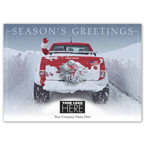Snow Driven Holiday Logo Cards 
