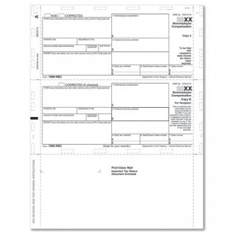 Bulk Laser 1099 NEC 2UP S/B 3UP Horizontal Copy with Backer Cut