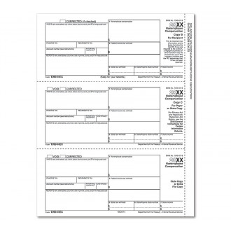 Bulk Laser 1099 NEC Recipient Copy B Payee & State / Copy C & State