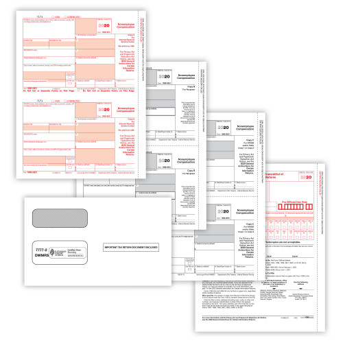 Laser 1099-NEC 4 part set with Envelopes Laser 1099-NEC 4 part set with Envelopes
