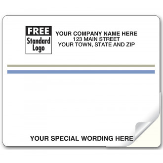 Laser Blue And Gray Stripe Mailing Label