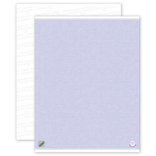 High Security Paper Blue, Blank Sheets High Security Paper Blue, Blank Sheets