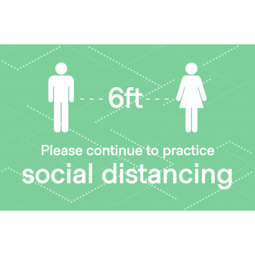 Social Distancing  Poster 11" x 17" Green Pack of 6 