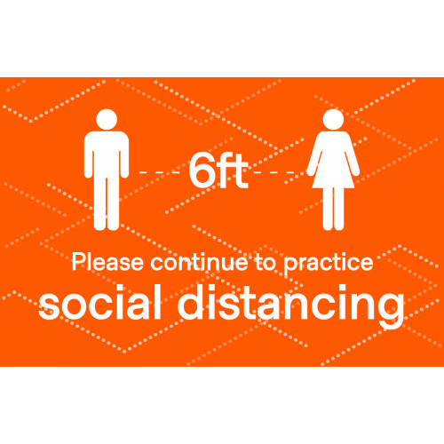 Social Distancing  Poster 18" x 24" Orange Pack of 6 