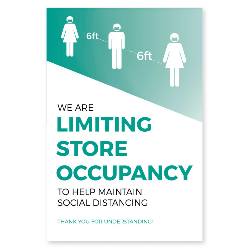 Store Occupancy Poster 11" x 17" Teal Pack of 6 