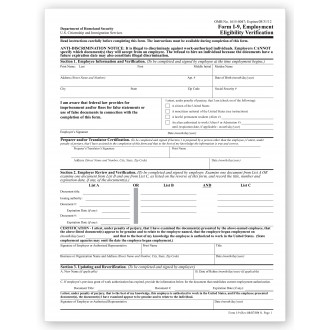 I 9 Employment Eligibility Verification